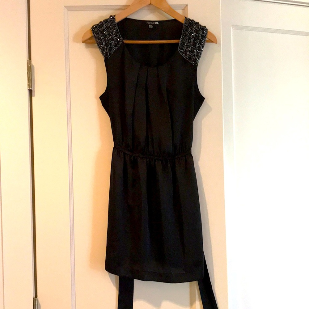 Forever 21 Black Tunic with Jewels, M